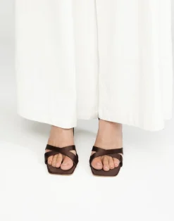 Kelsie Heels (Espresso Satin) - By*Billini Clearance