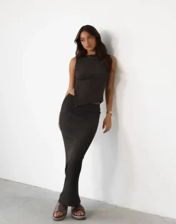 Kienna Maxi Skirt (Chocolate)*CHARCOAL Online