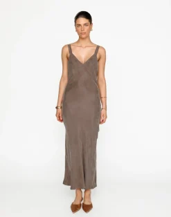 Kirsty Maxi Dress (Warm Grey)*CHARCOAL CLOTHING Online