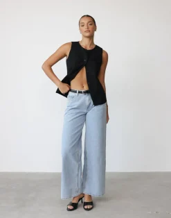 Kristen Vest Top (Black)*VogueMax Clearance