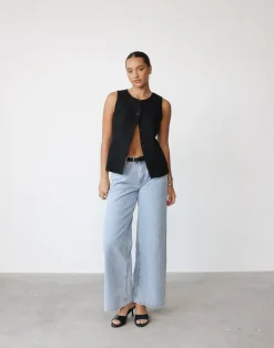 Kristen Vest Top (Black)*VogueMax Clearance