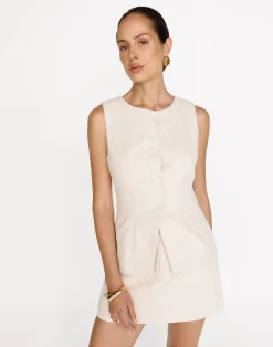 Kristen Vest Top (Oat)*VogueMax Clearance