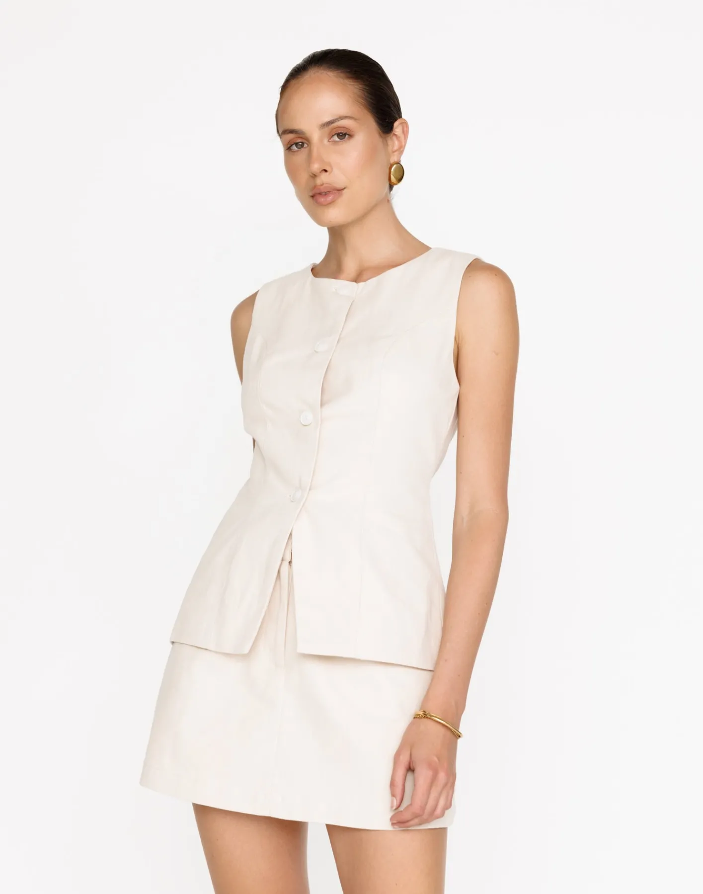 Kristen Vest Top (Oat)*VogueMax Clearance