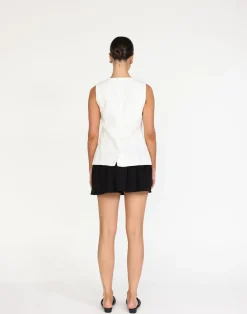 Kristen Vest Top (White)*CHARCOAL Sale