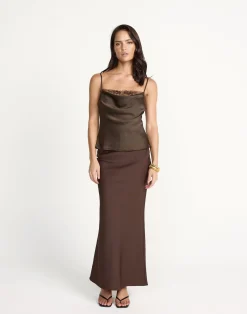 Lilou Maxi Skirt (Chocolate)*CHARCOAL Sale