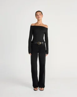 Liora Long Sleeve Top (Black)*CHARCOAL CLOTHING Clearance