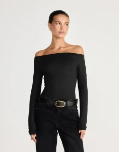Liora Long Sleeve Top (Black)*CHARCOAL CLOTHING Clearance