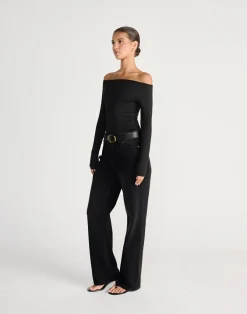 Liora Long Sleeve Top (Black)*CHARCOAL CLOTHING Clearance