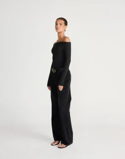 Liora Long Sleeve Top (Black)*CHARCOAL CLOTHING Clearance