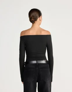 Liora Long Sleeve Top (Black)*CHARCOAL CLOTHING Clearance