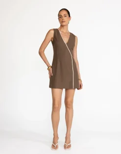 Luiza Mini Dress (Coffee)*CHARCOAL Fashion