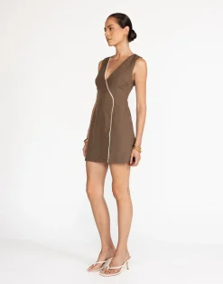 Luiza Mini Dress (Coffee)*CHARCOAL Fashion