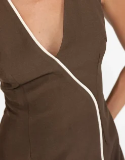 Luiza Mini Dress (Coffee)*CHARCOAL Fashion