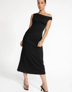 Lulu Midi Dress (Black)*CHARCOAL Discount