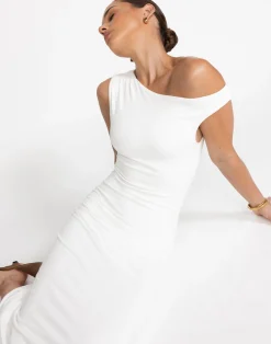 Lulu Midi Dress (White)*CHARCOAL Hot