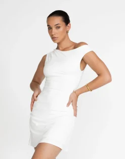 Lulu Mini Dress (White)*CHARCOAL Hot