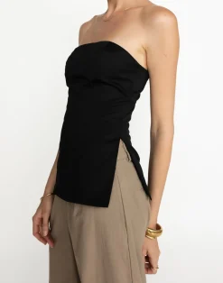 Madelaine Strapless Top (Black)*CHARCOAL Clearance