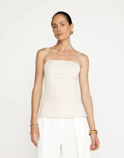 Madelaine Strapless Top (Oat)*CHARCOAL Clearance