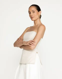 Madelaine Strapless Top (Oat)*CHARCOAL Clearance