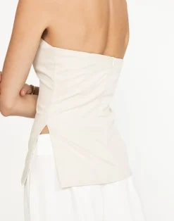 Madelaine Strapless Top (Oat)*CHARCOAL Clearance