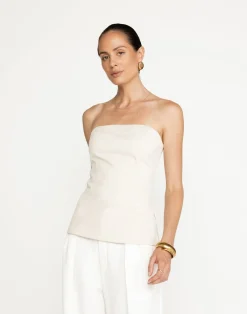Madelaine Strapless Top (Oat)*CHARCOAL Clearance