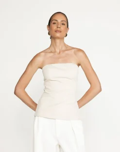 Madelaine Strapless Top (Oat)*CHARCOAL Clearance