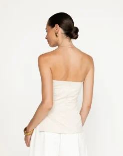 Madelaine Strapless Top (Oat)*CHARCOAL Clearance
