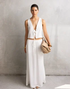 Madi Maxi Skirt (White)*CHARCOAL Outlet