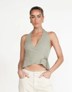 Malika Top (Seagrass)*CHARCOAL Clearance