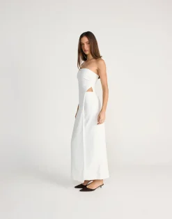 Mariza Maxi Dress (White)*CHARCOAL Sale