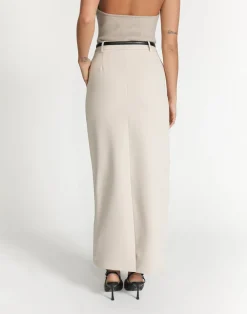 Micaela Maxi Skirt (Oat)*CHARCOAL Sale