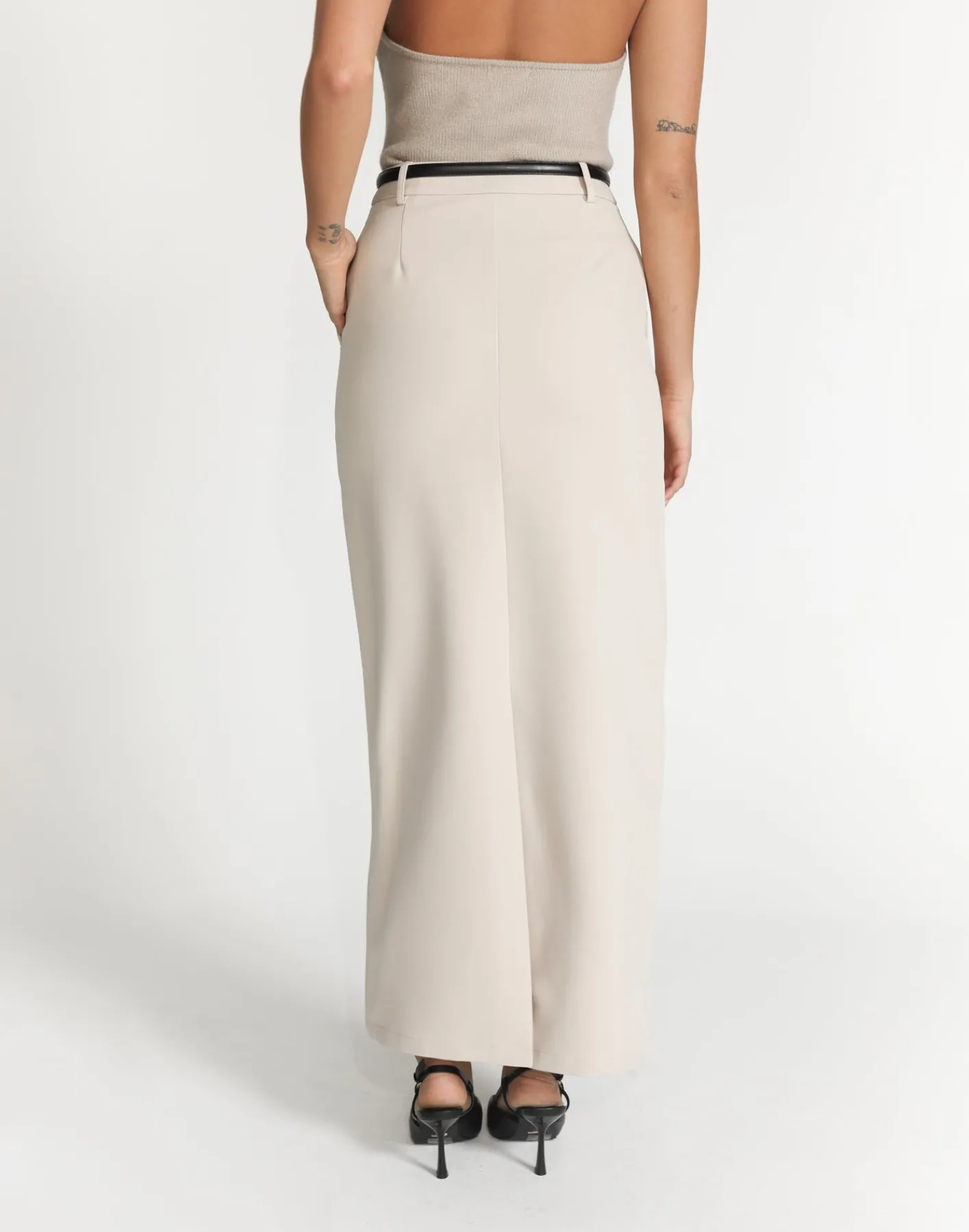 Micaela Maxi Skirt (Oat)*CHARCOAL Sale