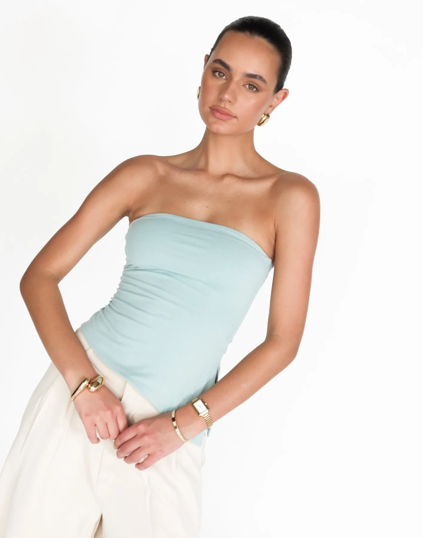 Monique Strapless Top (Azure)*CHARCOAL Best