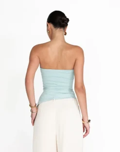 Monique Strapless Top (Azure)*CHARCOAL Best