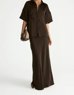 Morena Maxi Skirt (Chocolate)*CHARCOAL Sale
