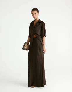 Morena Maxi Skirt (Chocolate)*CHARCOAL Sale