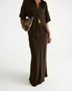 Morena Maxi Skirt (Chocolate)*CHARCOAL Sale