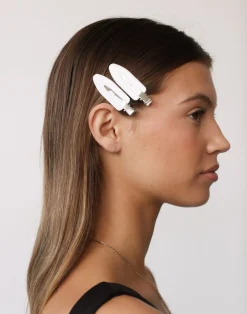 Noelle Hair Clips (White)*CHARCOAL Sale
