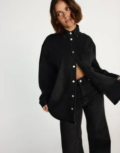 Nolan Denim Shirt (Black Faded)*CHARCOAL CLOTHING Fashion