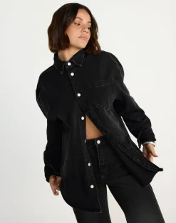Nolan Denim Shirt (Black Faded)*CHARCOAL CLOTHING Fashion