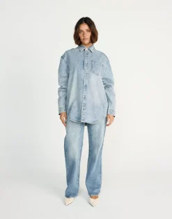 Nolan Denim Shirt (Mid Faded)*CHARCOAL CLOTHING Sale