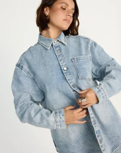 Nolan Denim Shirt (Mid Faded)*CHARCOAL CLOTHING Sale