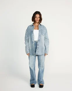 Nolan Denim Shirt (Mid Faded)*CHARCOAL CLOTHING Sale