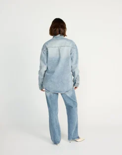 Nolan Denim Shirt (Mid Faded)*CHARCOAL CLOTHING Sale