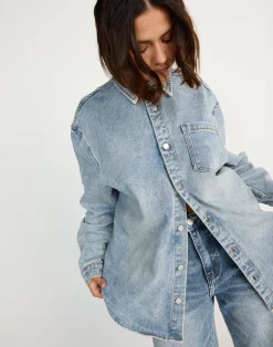 Nolan Denim Shirt (Mid Faded)*CHARCOAL CLOTHING Sale