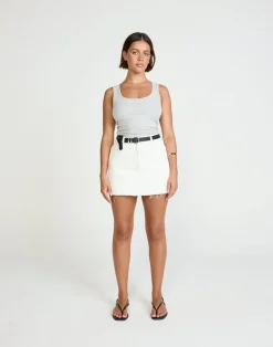 Okara Denim Skort (Ivory White)*CHARCOAL Clearance