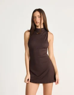 Oren Mini Dress (Chocolate)*CHARCOAL CLOTHING Sale