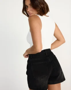 Palmer Denim Shorts (Black Faded)*CHARCOAL CLOTHING Fashion