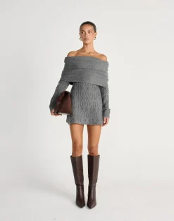 Pavati Long Sleeve Mini Dress (Slate)*CHARCOAL CLOTHING New
