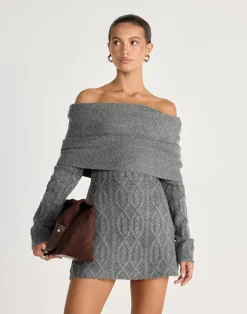Pavati Long Sleeve Mini Dress (Slate)*CHARCOAL CLOTHING New